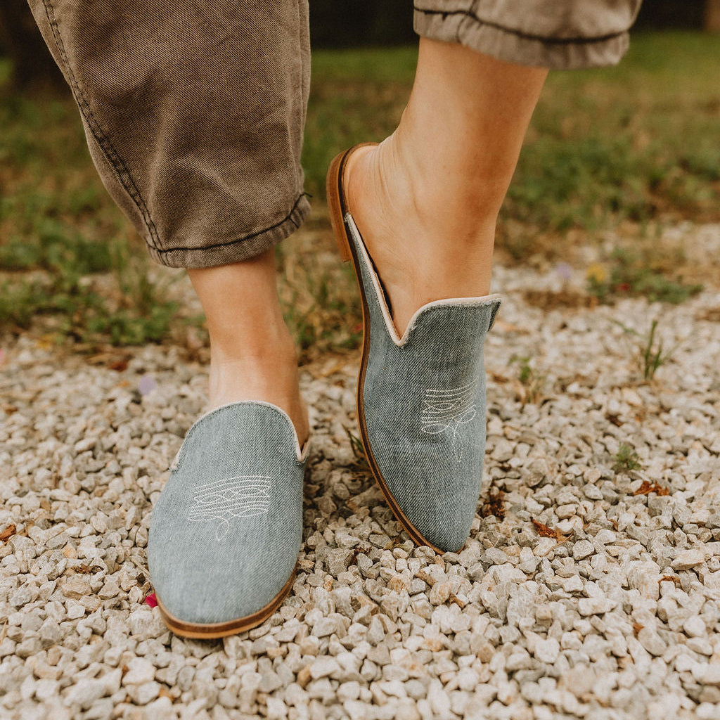 Adaire Western Mule Denim