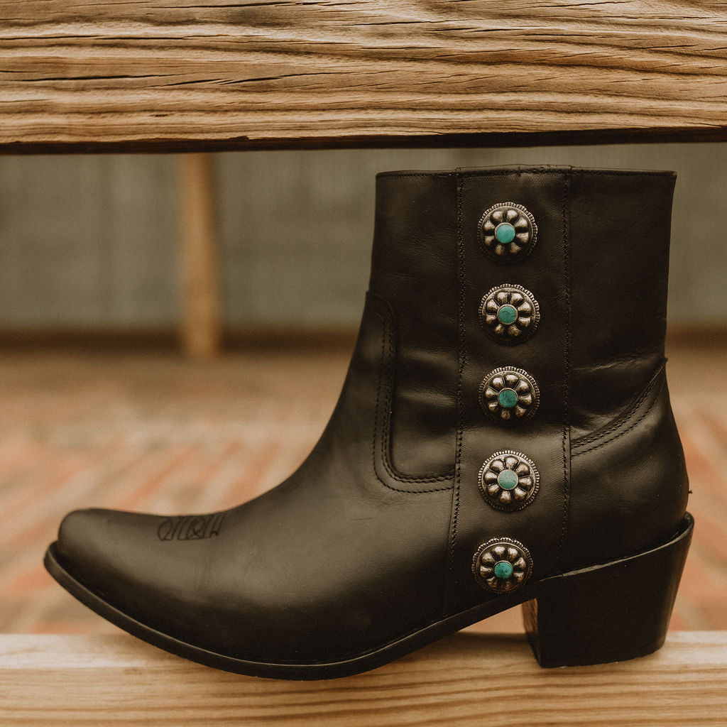 Cait Conchos Ankle Boot Black