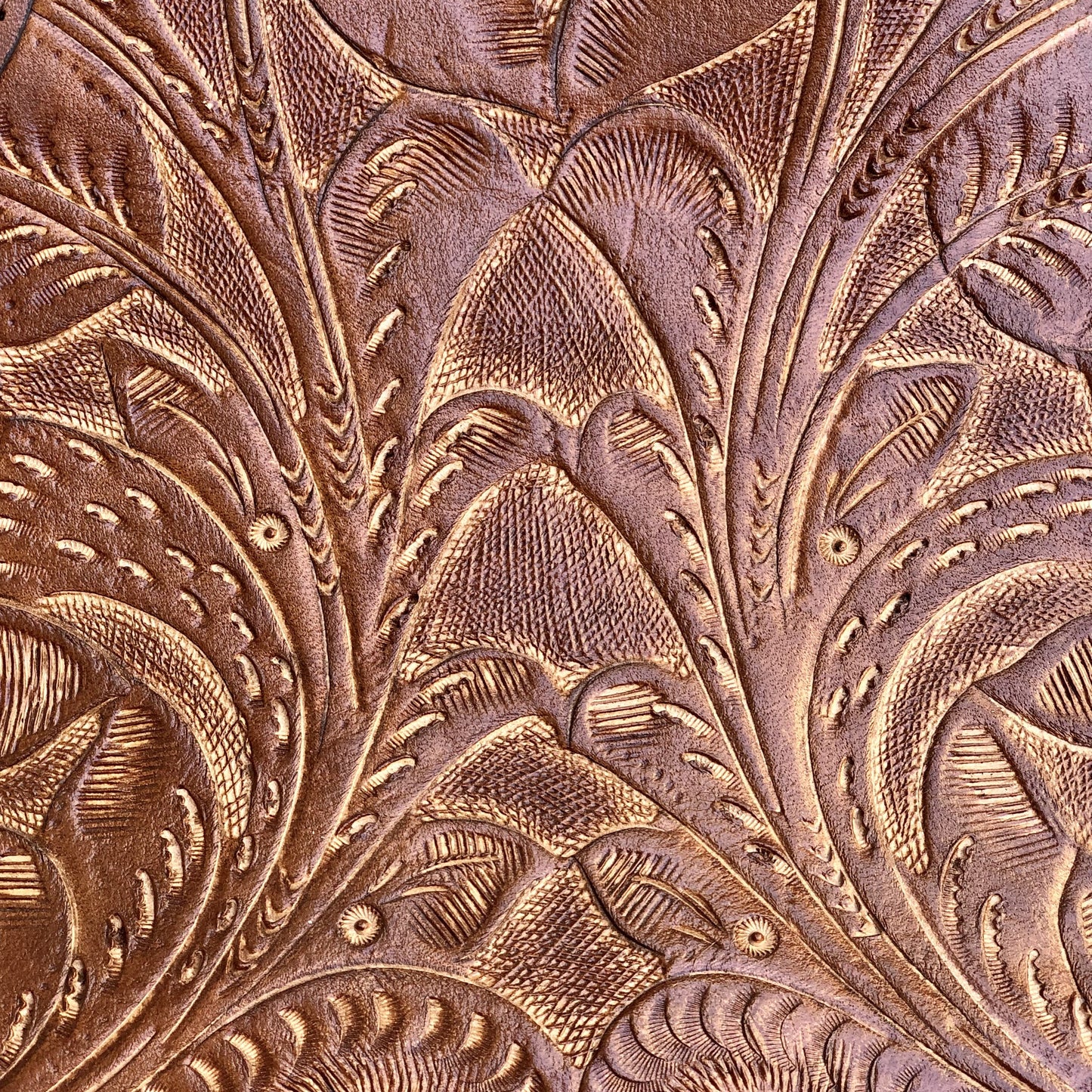 Hand Tooled Leather Envelope Cross Body Bag