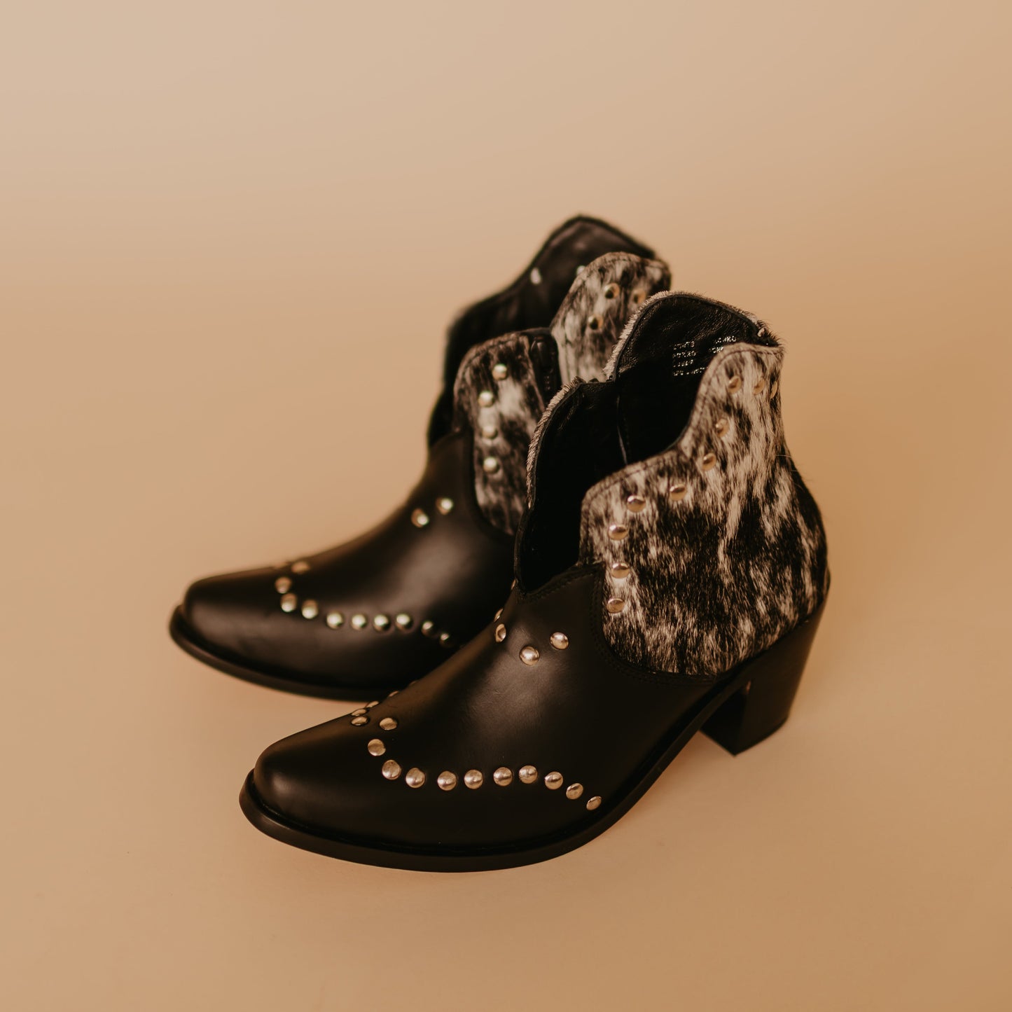 Georgia Studded Ankle Boot Black/Salt & Pepper