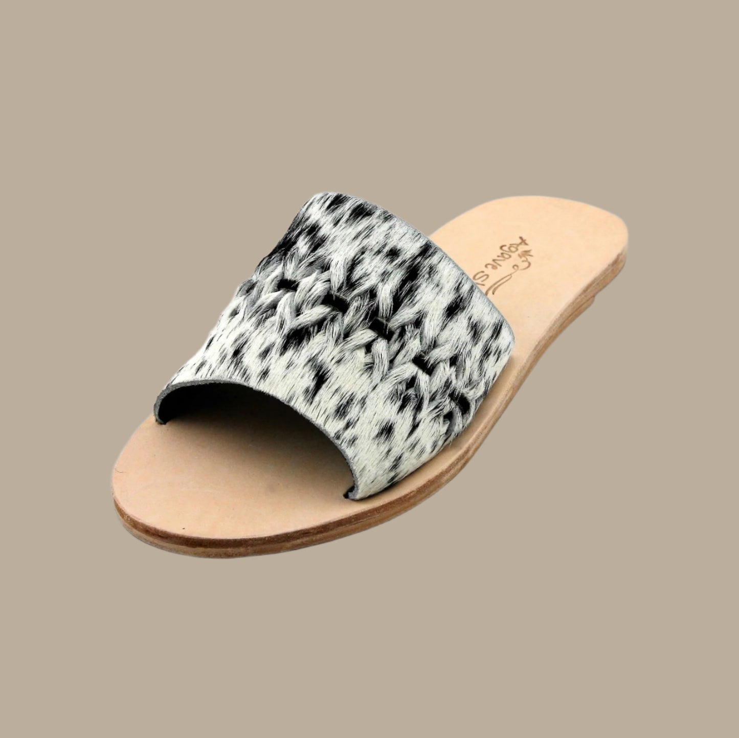 Nadia Woven Slide - Salt & Pepper