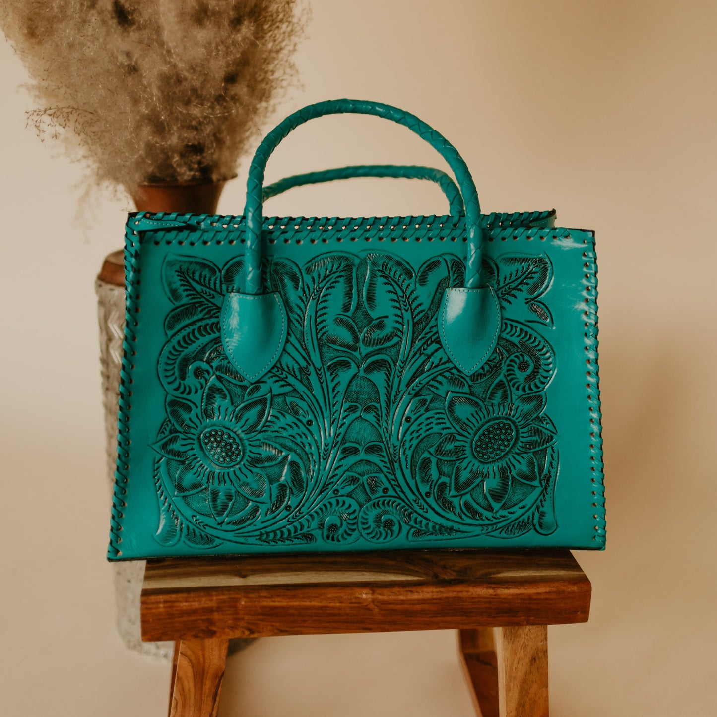 Hand Tooled Leather Tote