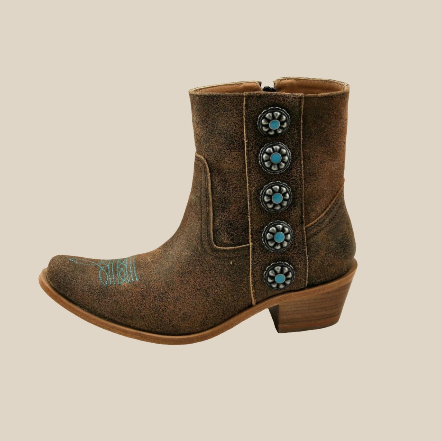 Cait Conchos Ankle Boot Vintage Ginger