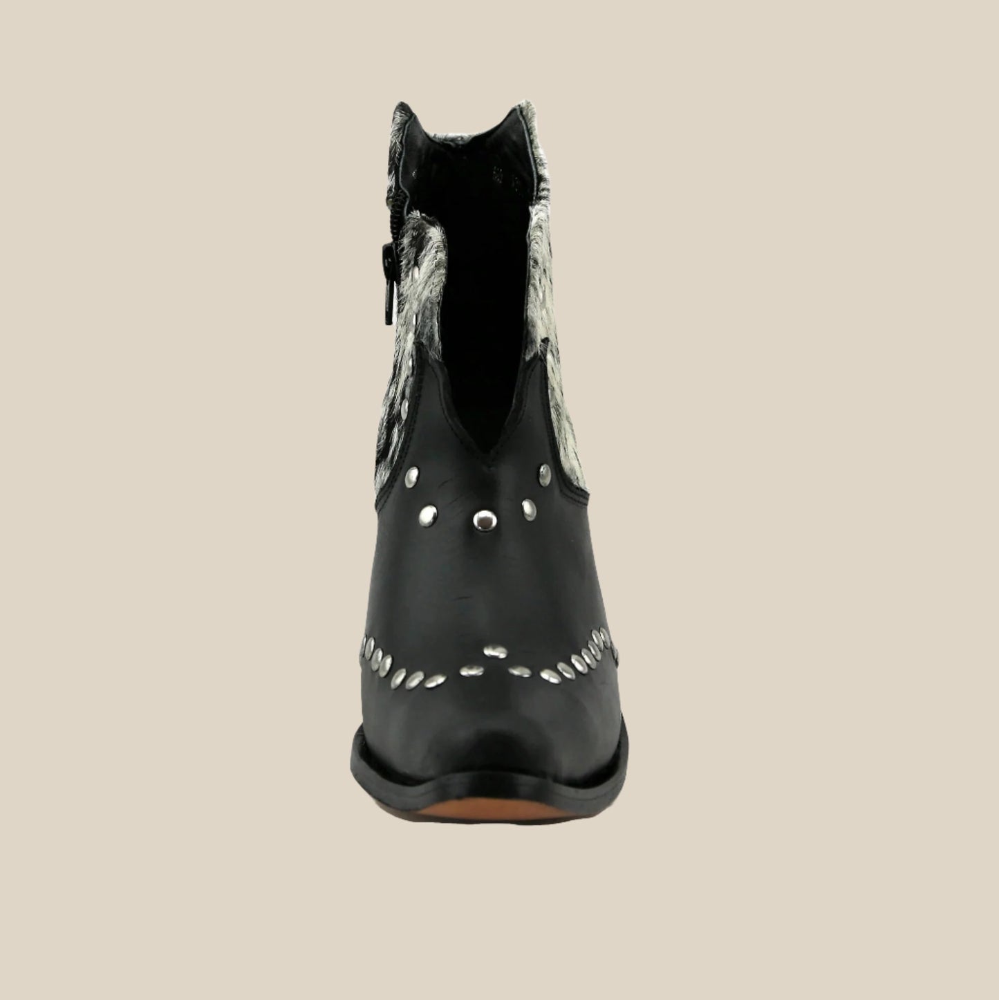 Georgia Studded Ankle Boot Black/Salt & Pepper