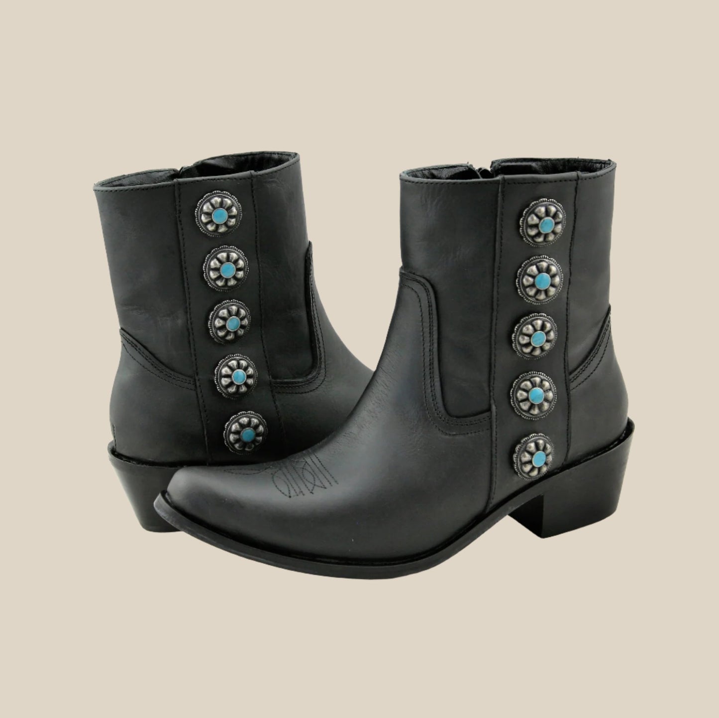 Cait Conchos Ankle Boot Black