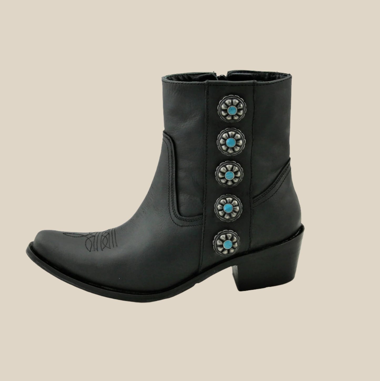 Cait Conchos Ankle Boot Black