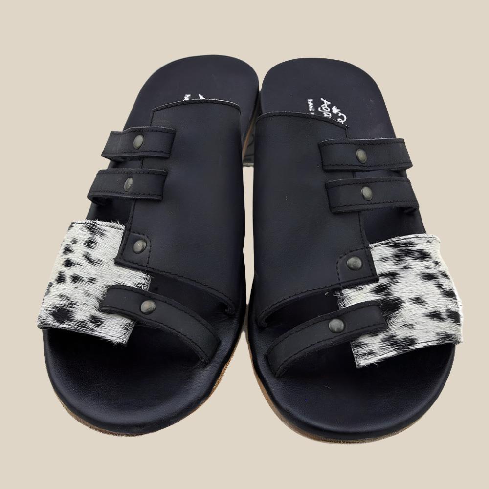 Angie Cowhide Slide