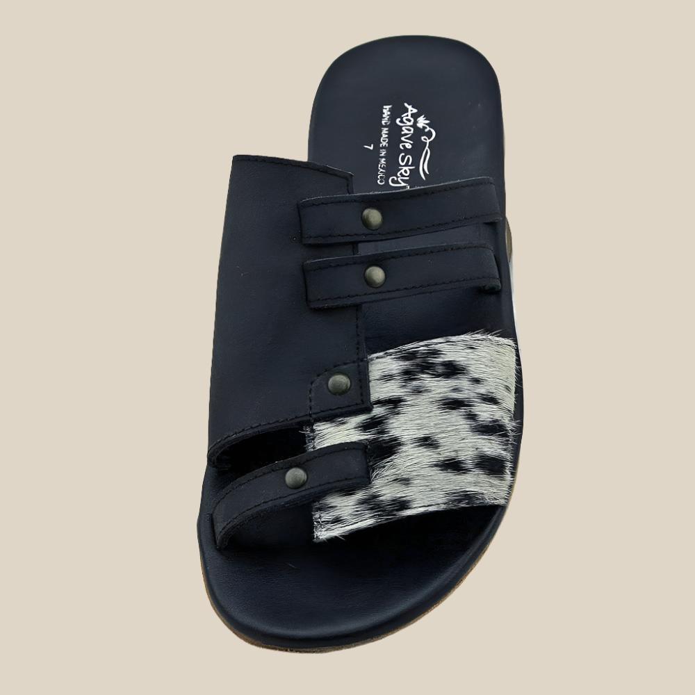 Angie Cowhide Slide