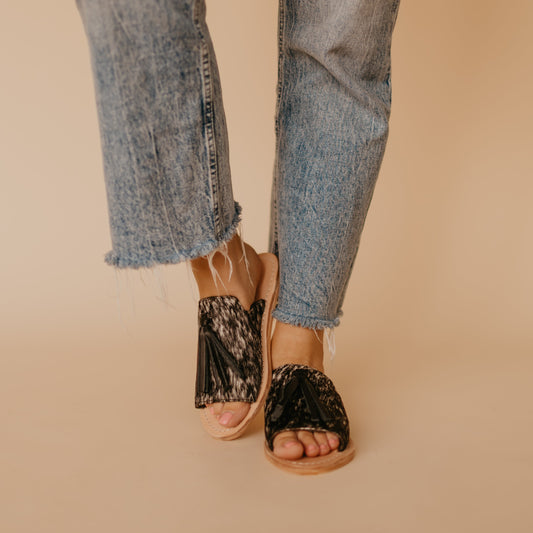Tessa Cowhide Slide