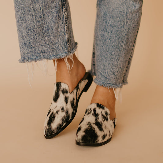 Adaire Cowhide Flat Mule