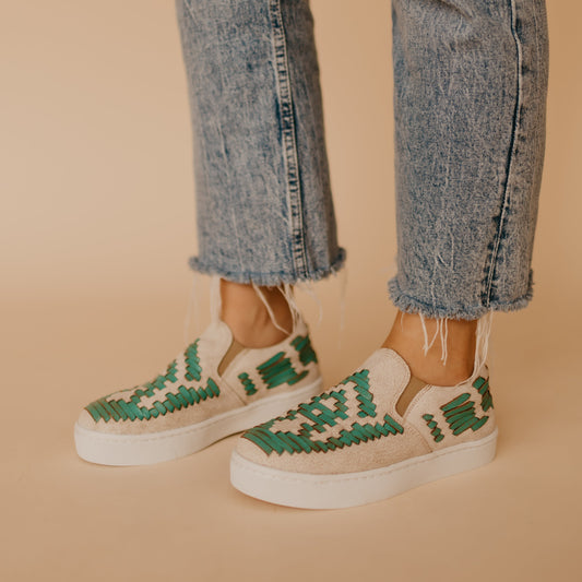 Dakota Leather Tennis Shoe Turquoise