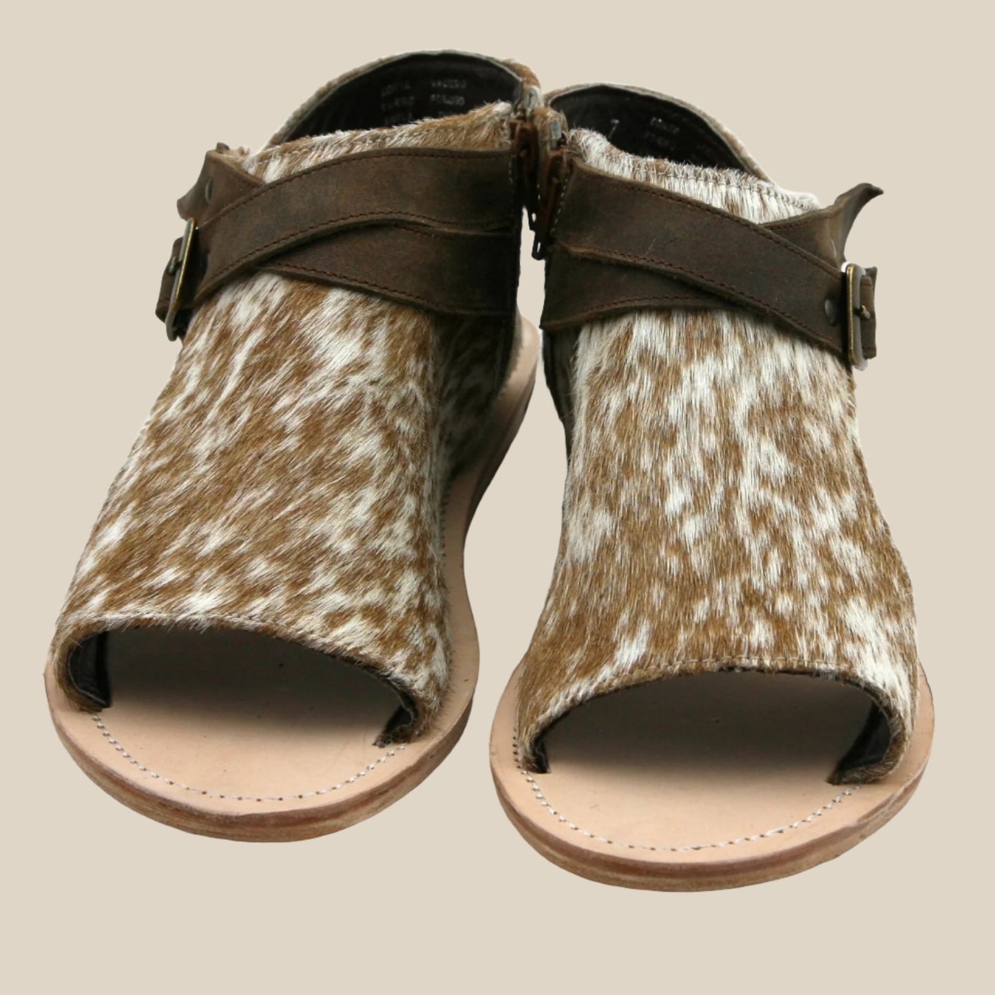 Amber Cowhide Sandal Chocolate