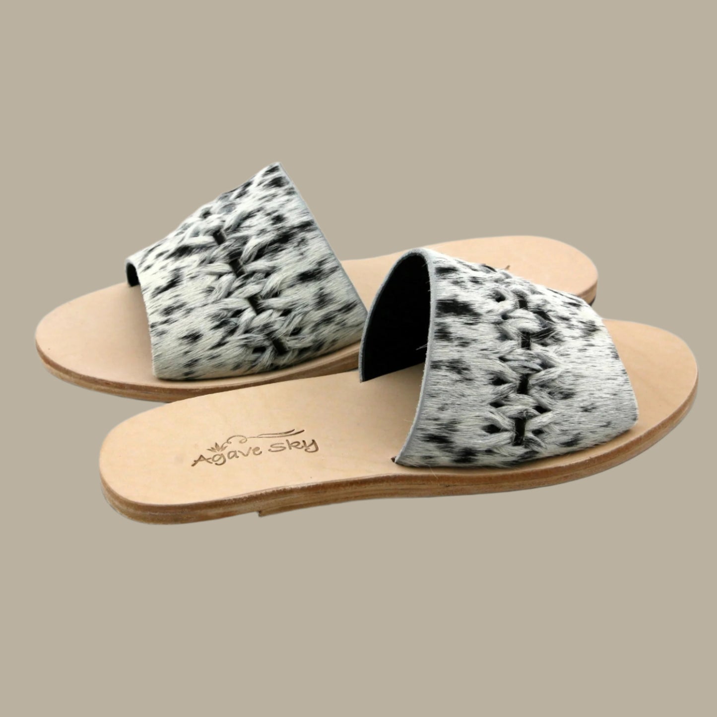 Nadia Woven Slide - Salt & Pepper