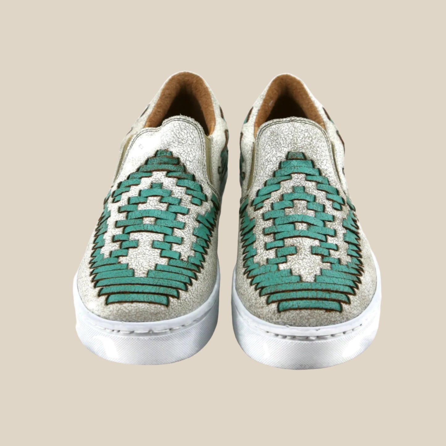 Dakota Leather Tennis Shoe Turquoise