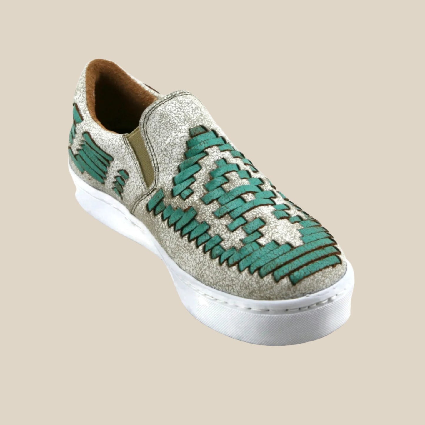 Dakota Leather Tennis Shoe Turquoise