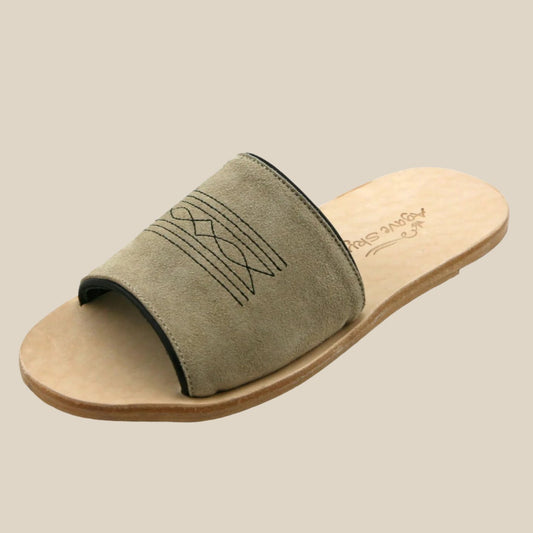 Nadia Western Slide - Sand/Black