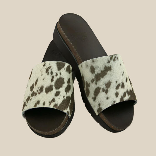 Melissa Cowhide Wedges Chocolate