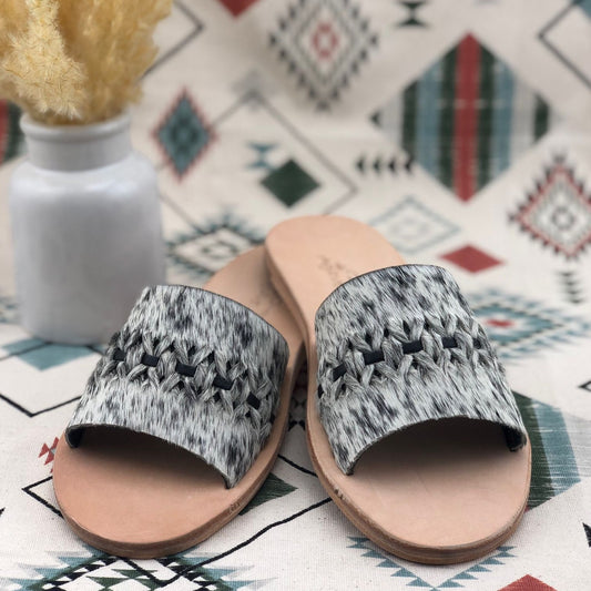 Nadia Woven Slide - Salt & Pepper