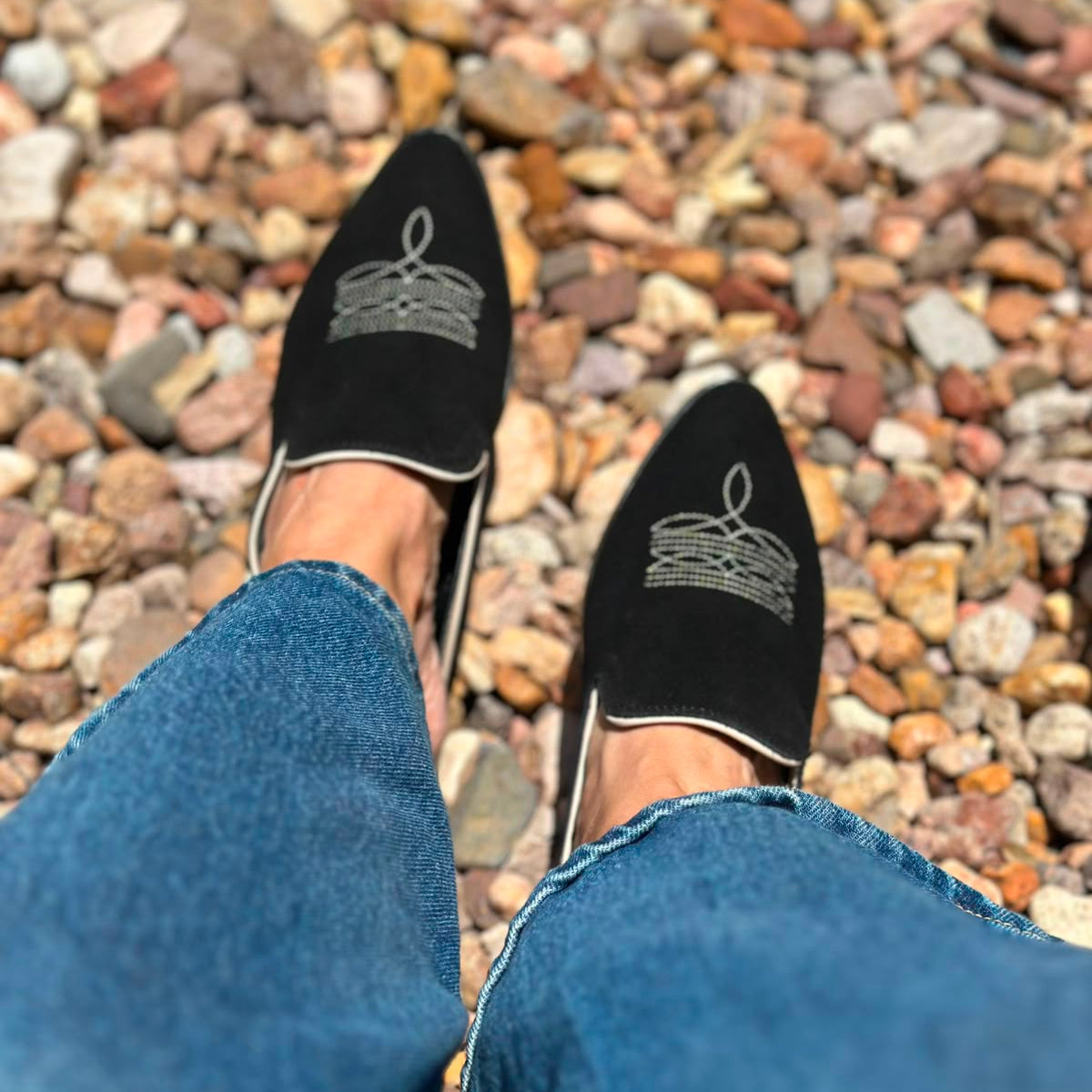 Adaire Western Mule Black/Cream