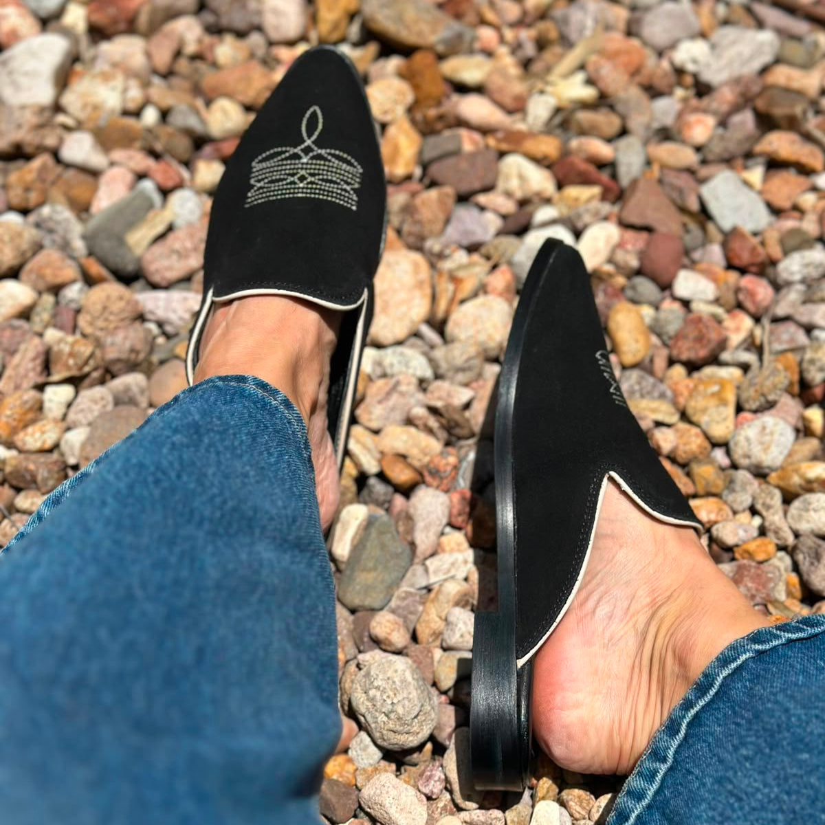 Adaire Western Mule Black/Cream