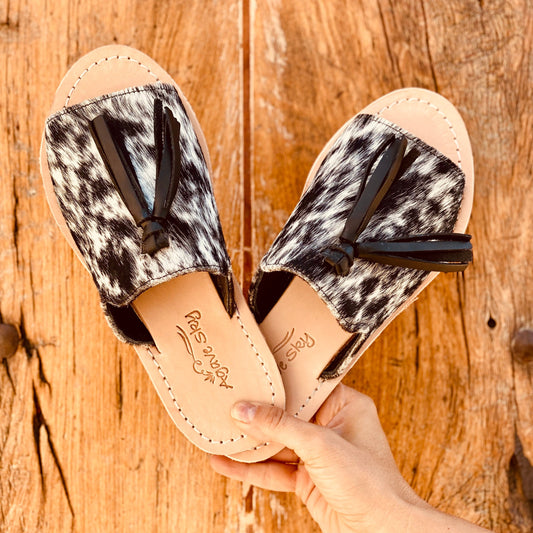 Tessa Cowhide Slide